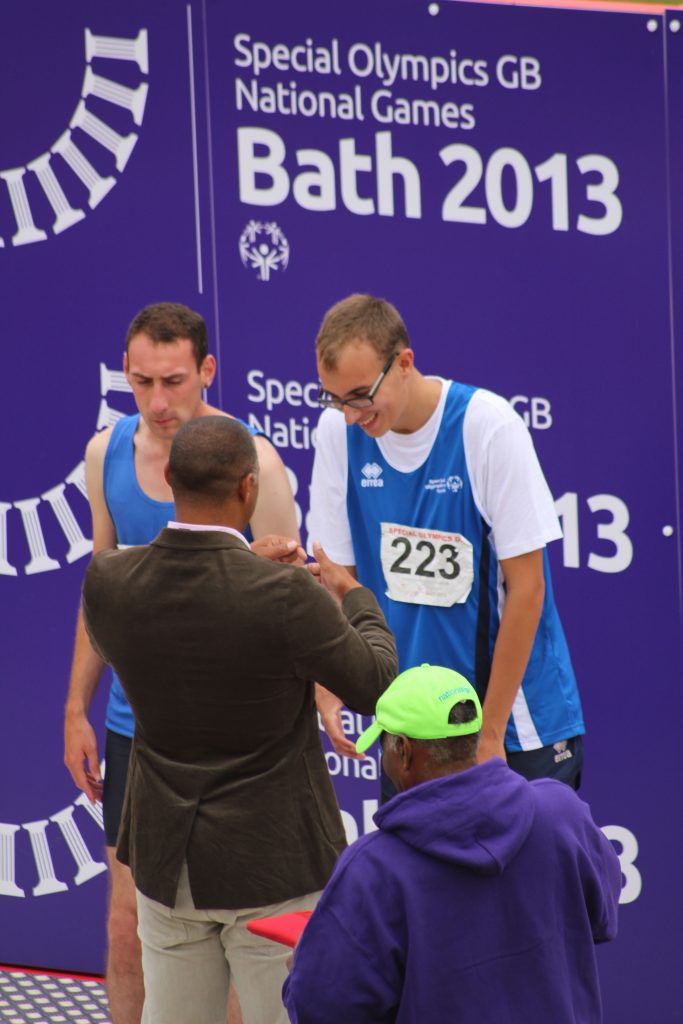Liam being awarded his ribbon